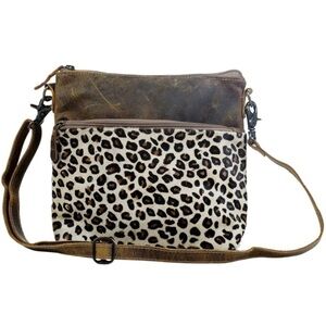 Myra Crossbody Leather Bag - Cheetah Print